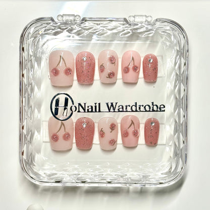 Cherry Pink press-on nail