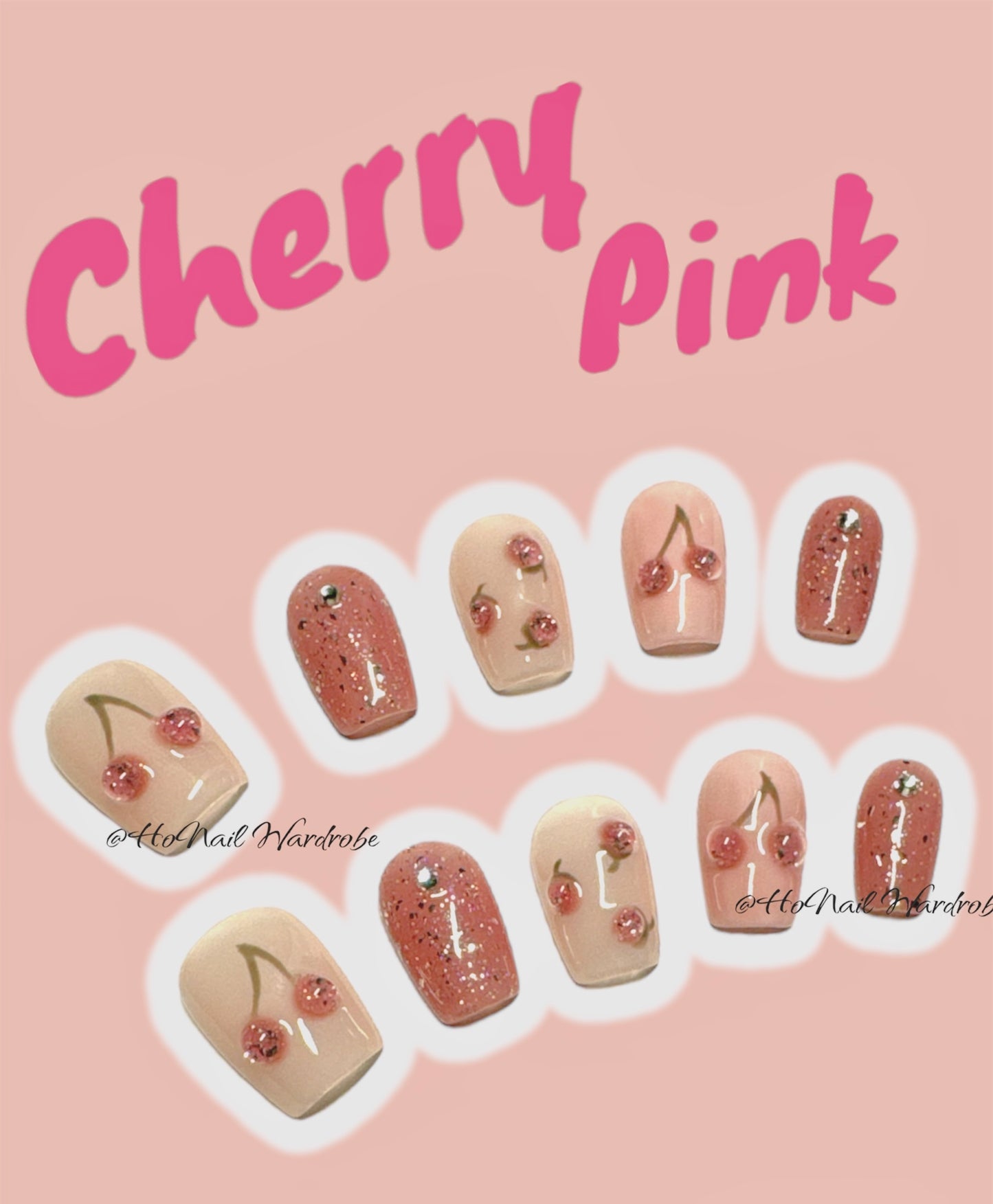 Cherry Pink press-on nail